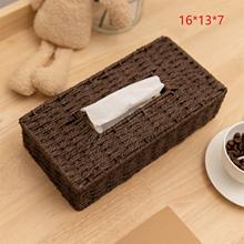 源头工厂工艺纸草仿藤编黑咖色纸巾盒抽纸盒手工编织抽纸盒