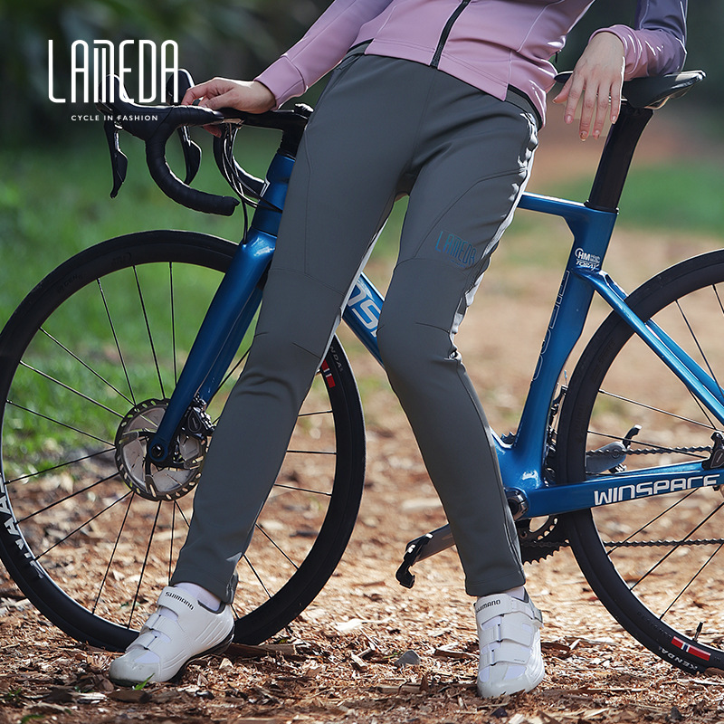 兰帕达秋冬季防风保暖骑行裤休闲长裤男女抓绒山地公路自行车裤子