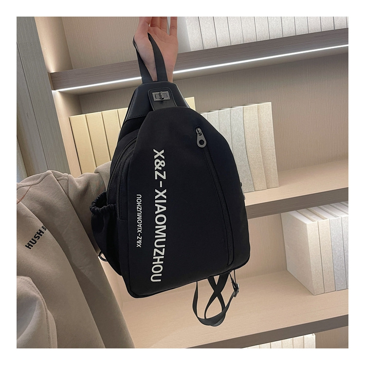 Cross-border women's multi-functional backpack, canvas chest bag, single-shoulder crossbody bag, multi-layered casual large-capacity bag undefined