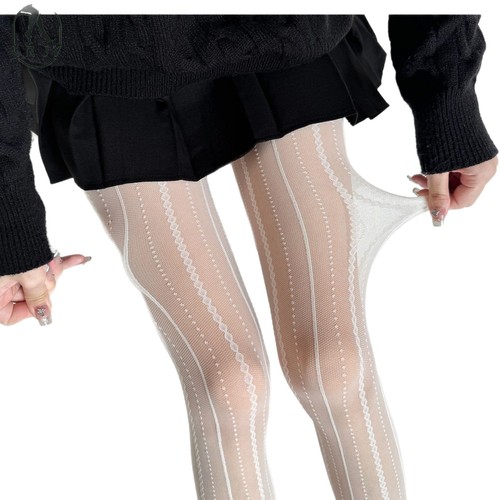 Floral floral jacquard vertical lace exquisite pattern romantic retro jacquard sexy pure desire thin transparent pantyhose