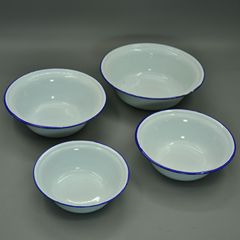 Enamel 2410cm soup basin nostalgic basin - enamel 16-piece multi-bowl soup bowl rice basin old-fashioned size deep type wholesale