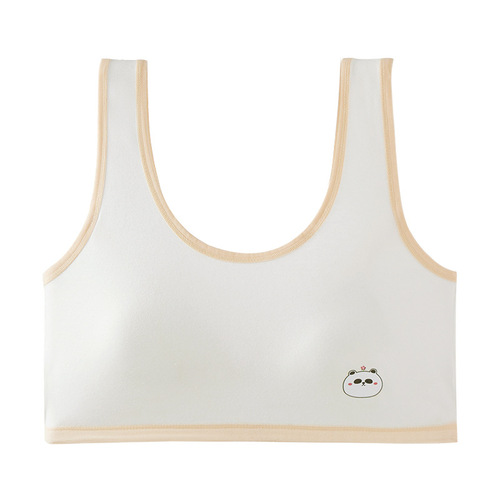 Developmental period pure cotton girl underwear for primary and secondary school students, wrap-style small backless one-piece bra with anti-bump features for girls