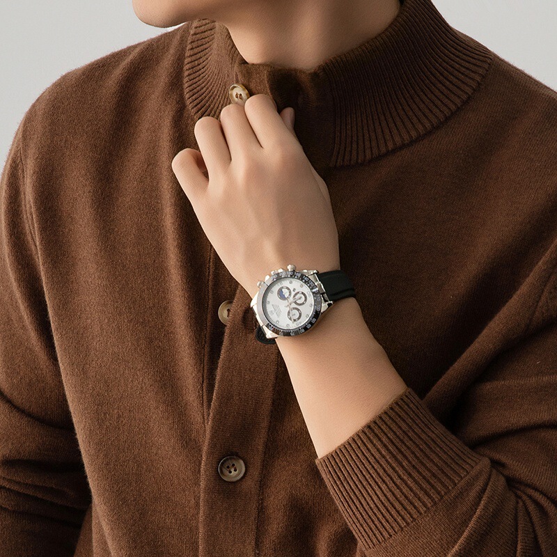 Autumn New Wool-Blend Knit Cardigan for Men, Casual Thickened Half-Turtleneck Sweater, Old Money Style Men's Knitwear