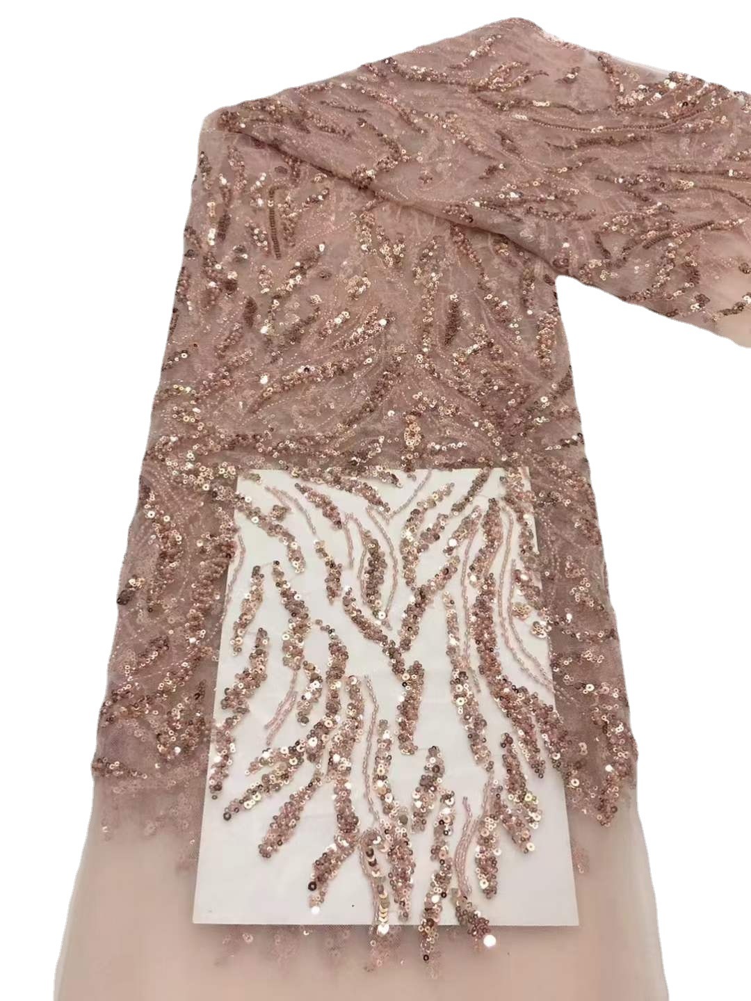 2022 nuevo lentejuelas bordado con cuentas tela gota de agua encaje bordado vestido de novia vestido de noche vestido de tela JX2799