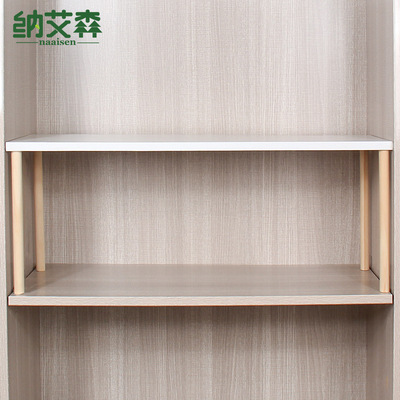 柜子分层架衣柜分层隔板置物架橱柜隔层板隔断收纳免打孔柜内层板|ru