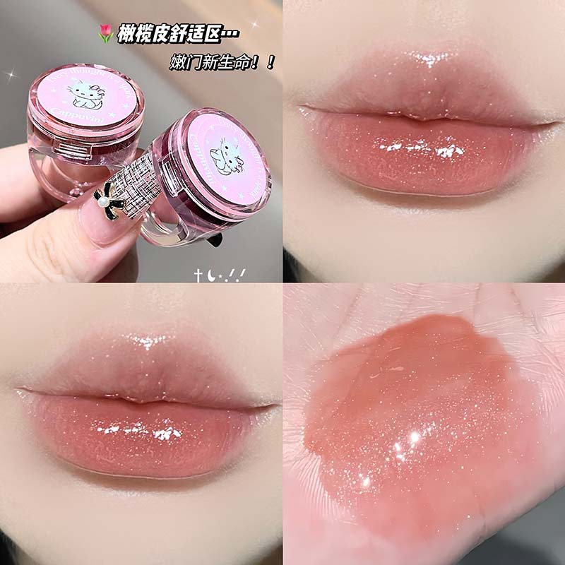 CAPPUVINI anillo de gato dulce miel de labios espejo de agua de maquillaje barato lápiz labial esmalte de maquillaje transfronterizo