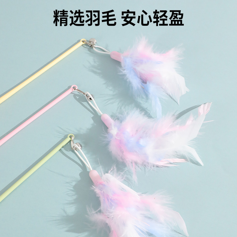 PVC仙人掌猫爪逗猫棒耐用长杆逗猫神器羽毛逗猫棒自嗨解闷 猫玩具|undefined