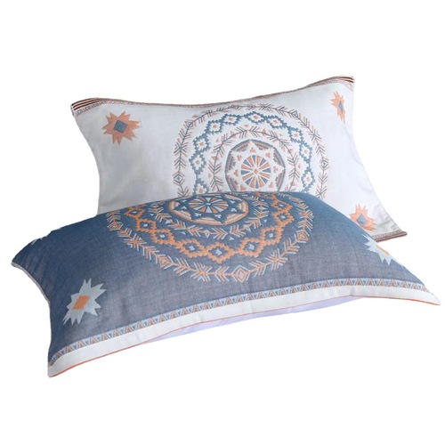 Adult 4-layer gauze pillowcase minimalist style cream single pillowcase