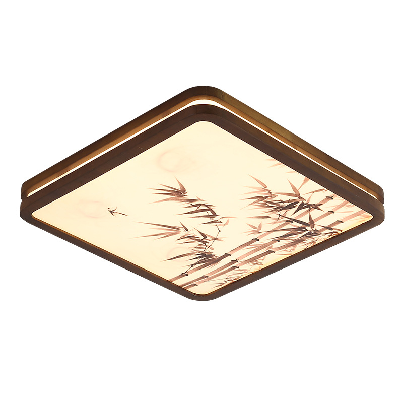 Luz de techo de la sala de estar estilo Song estética dormitorio luz de techo color nuez nuevo estilo chino Zen estudio luz de la habitación 263L