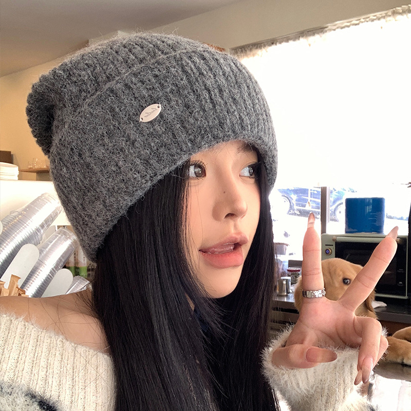 모자 여성 가을, 겨울 한국 스타일 부드러운 모직 모자 따뜻하고 두꺼운 큰 머리 둘레 더미 모자 내한 귀 보호 바오 터우 모자