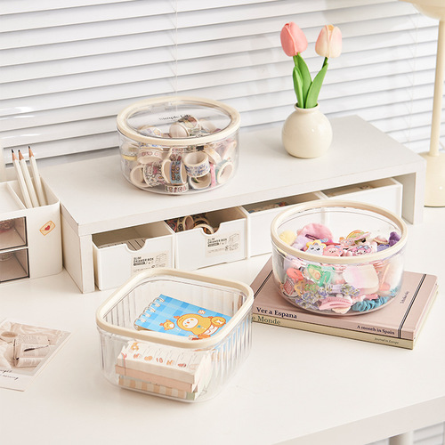 Cute children's hair accessories storage box, press elastic cover headband and rubber band storage box, girl's hairpin hairband jewelry box