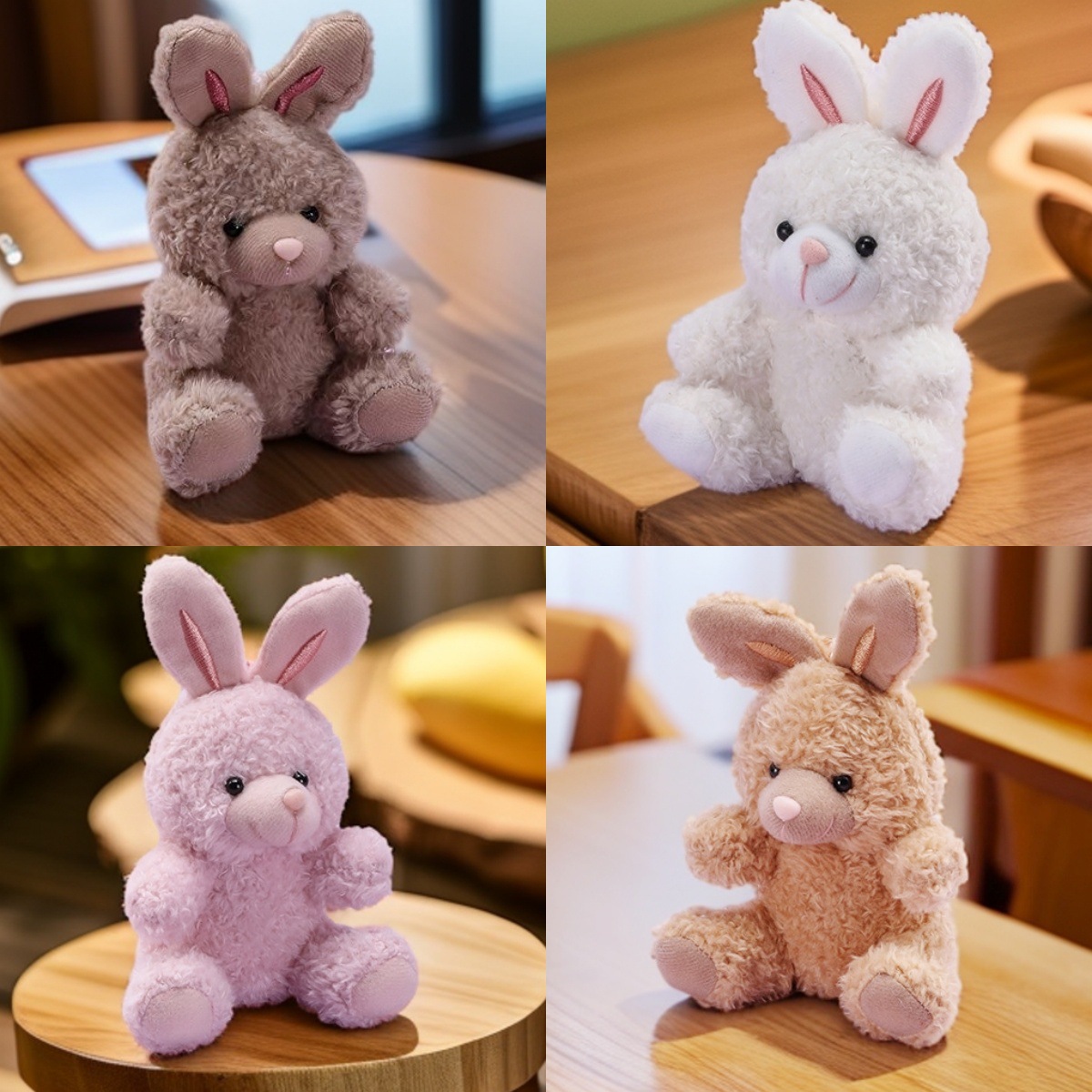 Peluche de oso y panda, muñeco suave con llavero colgante