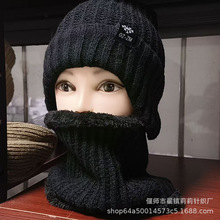 毛线帽男士外贸爸爸护耳帽骑车保暖厚加绒针织帽围脖中老年人帽子