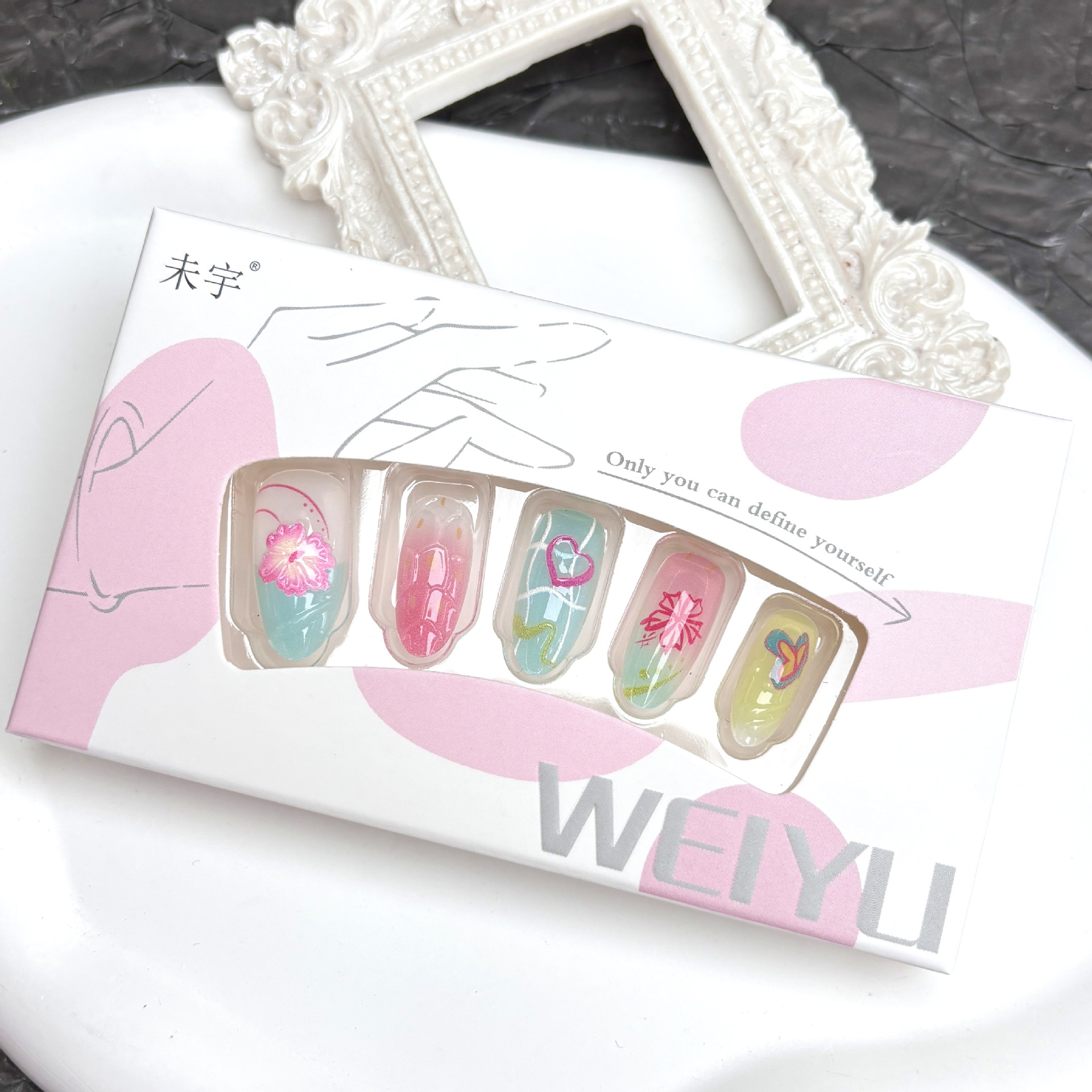 Isla de verano flor flor ins dopamina usar uñas estereoscópicas lindas Y2K nicho diseño de parche de manicura sensación avanzada