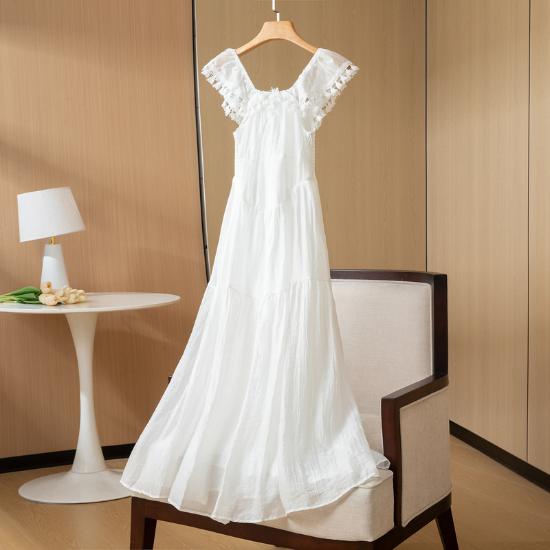 Special Offer: Tea Break Fashion Dress, New Summer Design, Stylish Tassel Waist-Cinching Dress, White, Can Be Tie-Dyed Special Offer: Tea Break Fashion Dress, New Summer Design, Stylish Tassel Waist-Cinching Dress, White, Can Be Tie-Dyed