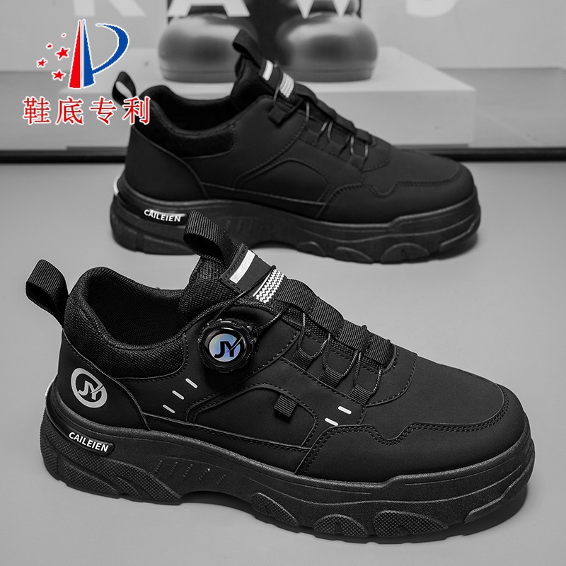 Zapatos de otoño patentados nuevos zapatos de herramientas transpirables tendencia masculina 100 zapatos blancos zapatos casuales de suela gruesa masculina