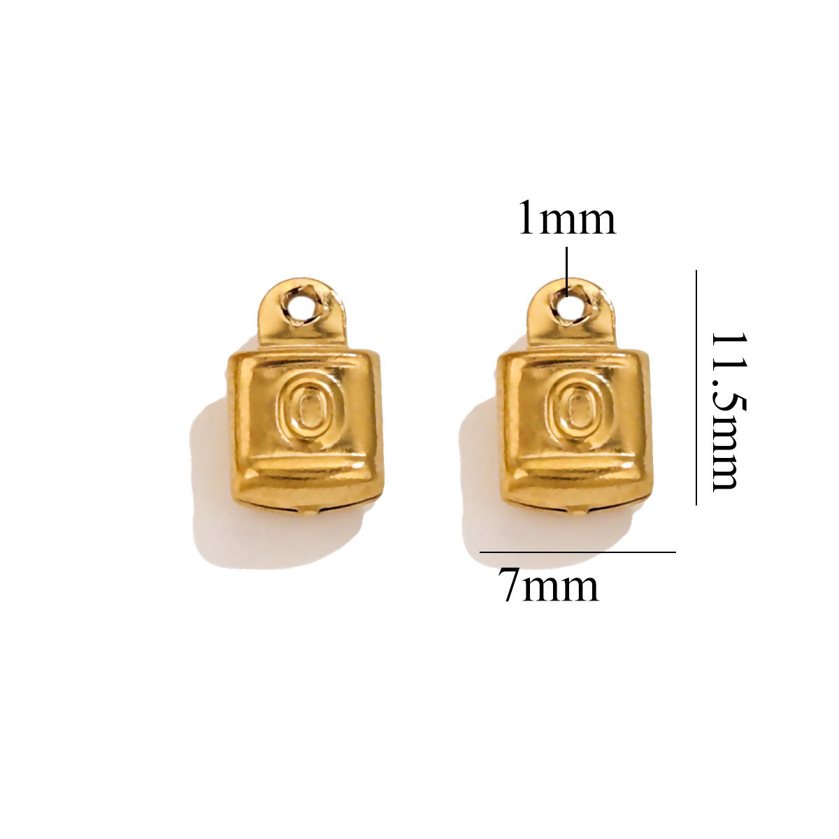 Conchas marinas transfronterizas de acero inoxidable chapado en oro 18K amor pequeño colgante pulsera joyería DIY colgante hecho a mano al por mayor