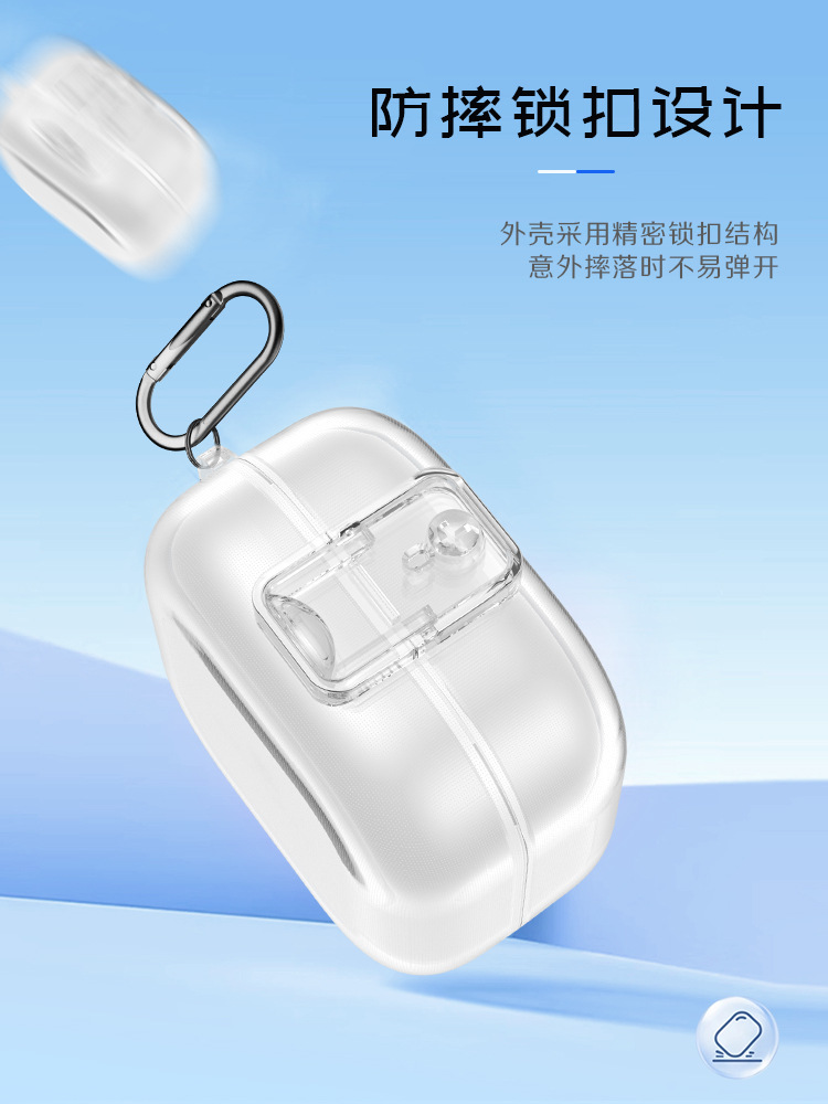 Ốp hộp tai nghe Samsung Buds4/Buds4 Pro chống sốc trong suốt nắp bật — Siêu bảo vệ - Phiên bản Không gian - Trắng trong suốt, Siêu bảo vệ - Phiên bản Không gian - Đen trong suốt, Siêu bảo vệ - Phiên bản Không gian - Hồng trong suốt, Samsung Buds4/4Pro chi tiết 5