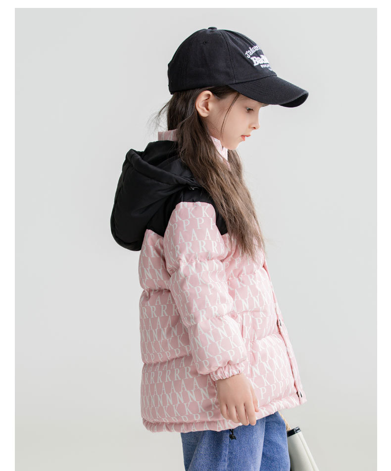 2023. aasta uus laste lühike, keskmise kuni suure suurusega poiste ja tüdrukute talvemantel valge pardiudusulgedega_voghion.com