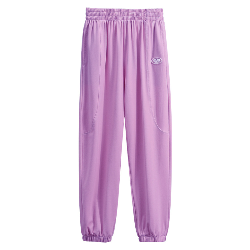 Girls' Summer Ice Silk Pants for Outdoor Wear, Thin 2024 New Style, Big Kids' Sports Pants, Loose Summer Children's Mosquito-Proof Pants