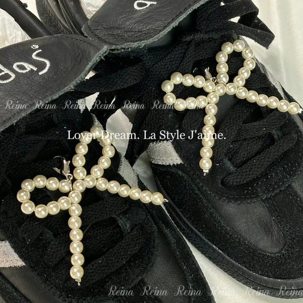 No. 7 pearl white bow blogger same style shoe buckle