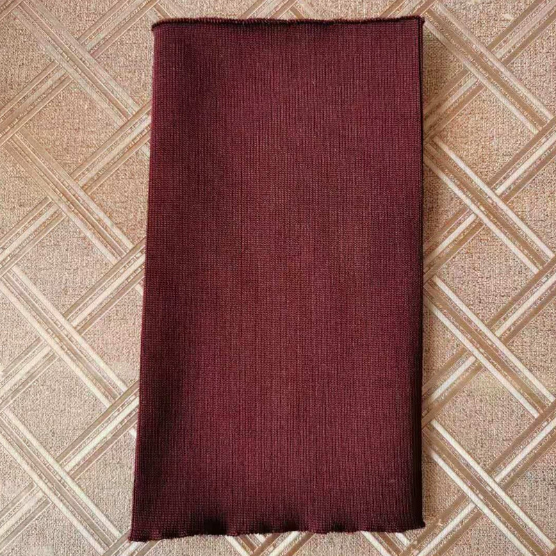 Processed custom elastic silk seamless knitted fabric Polyester rib cuff auxiliary material Round machine hem seamless cuff