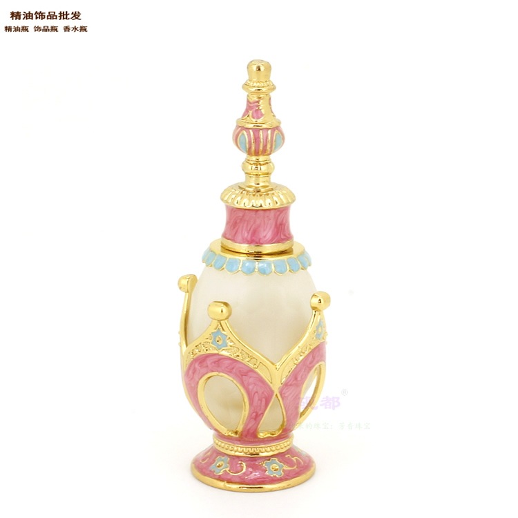 精油饰品网25m皇冠头款涂粉红色油香水瓶1.jpg