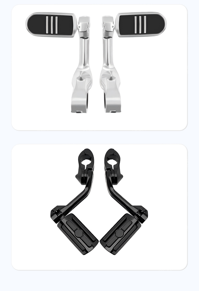 Harley-Davidson motorcycles are suitable for modification with dual lights, road fatbike, flagship Road King, modified crash bars, foot pegs, and cruiser pedals