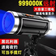 激光锂电夜钓灯钓鱼鱼灯紫光灯钓亮大功率充电蓝光手电筒强光夜光