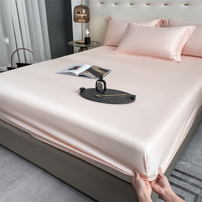 Cool Sensación de la cama de seda de hielo de una sola pieza para dormir desnudo de verano Cubierta de colchón de tres piezas Cubierta de la cama con todo incluido