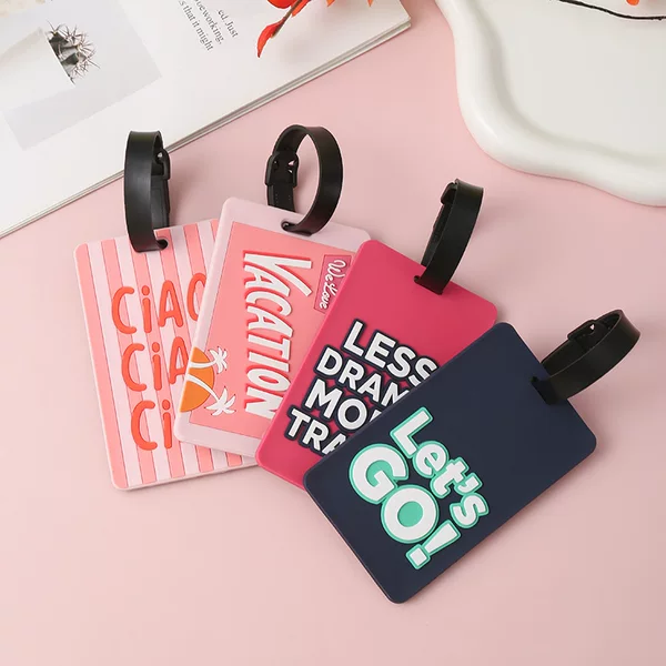 Temu Export Letter Luggage Tag Travel Luggage Tag Name Tag Silicone Suitcase Travel Airport Tag Wholesale