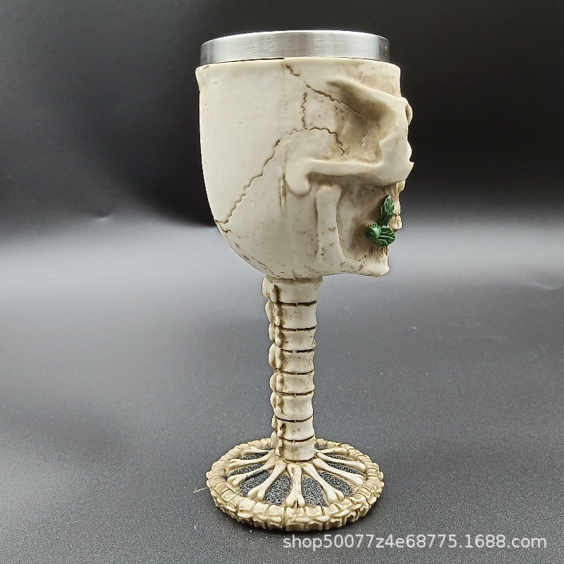 Rosa personalidad copa de acero inoxidable en forma de calavera taza de agua regalo de Halloween copa de vino divertida decoración personalizada