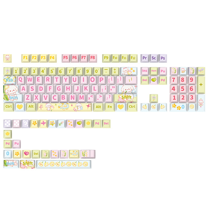 Juego Completo de Keycaps PBT CHERRY — Sublimación, Tema EVA, Compatible con Teclado Mecánico