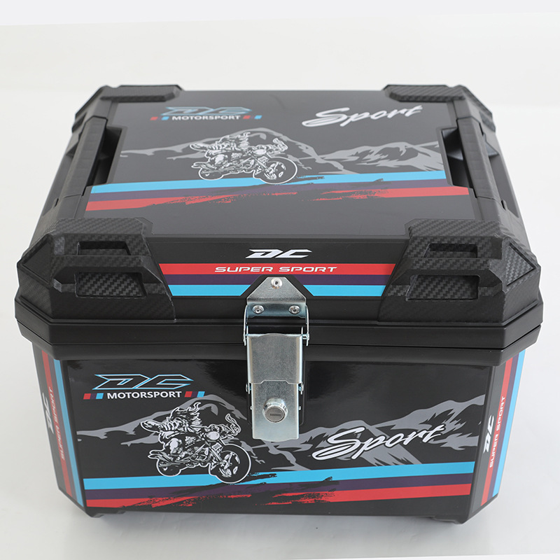 Electric Vehicle Storage Box, Motorcycle Tail Box, Large Capacity, Thickened and Durable, Large Size 47L, Storage for Electric Scooter Trunk