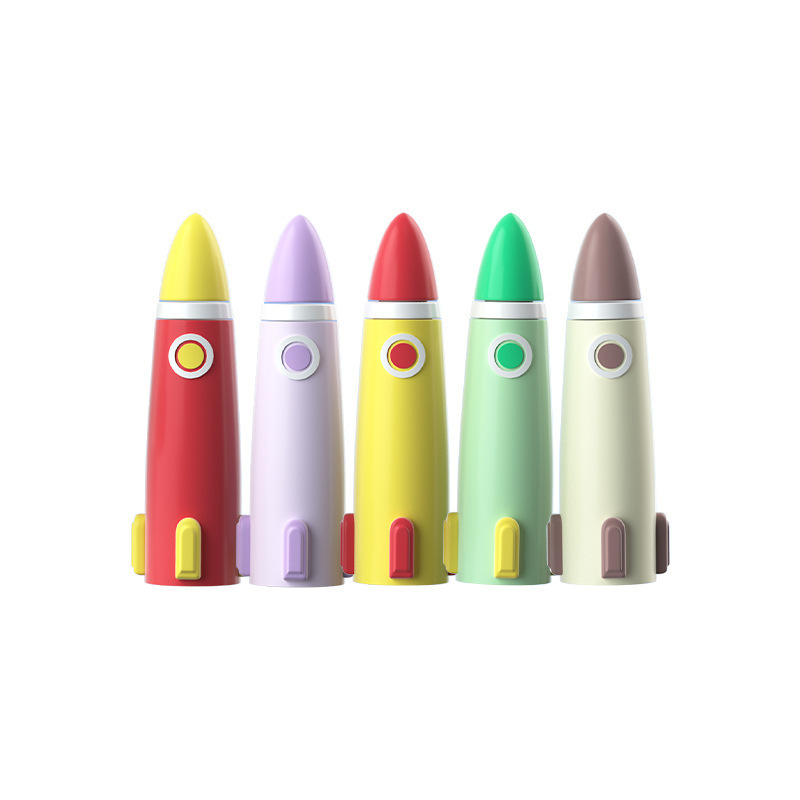かわいいロケット形状漫画ペンキャップ鉛筆シリコーン文具ゲルペンアクセサリーペンホルダー幼稚園ギフト|undefined