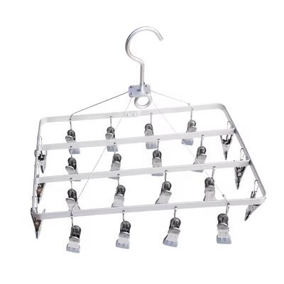 Calcetines de aleación de aluminio estante de secado multi-clip hogar colgando balcón ropa interior fresca ropa interior calcetines de secado artefacto