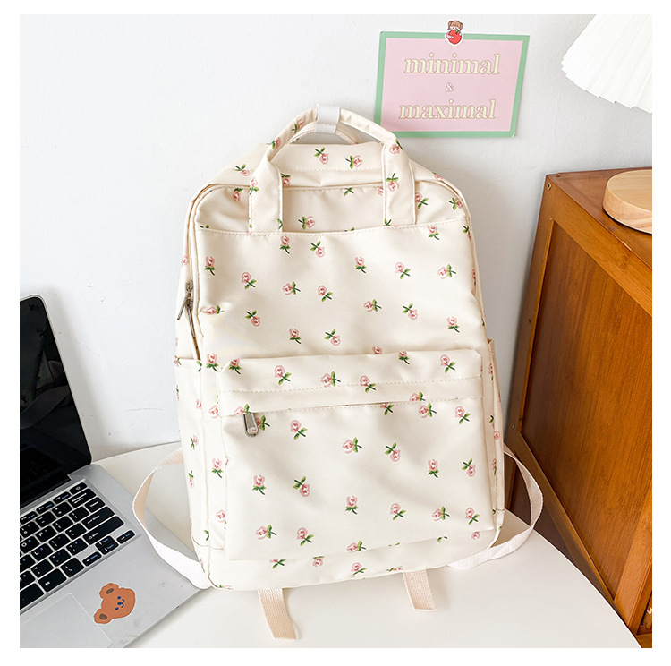 Women's Medium All Seasons Canvas Ditsy Floral Fashion Square Zipper Fashion Backpack display picture 5