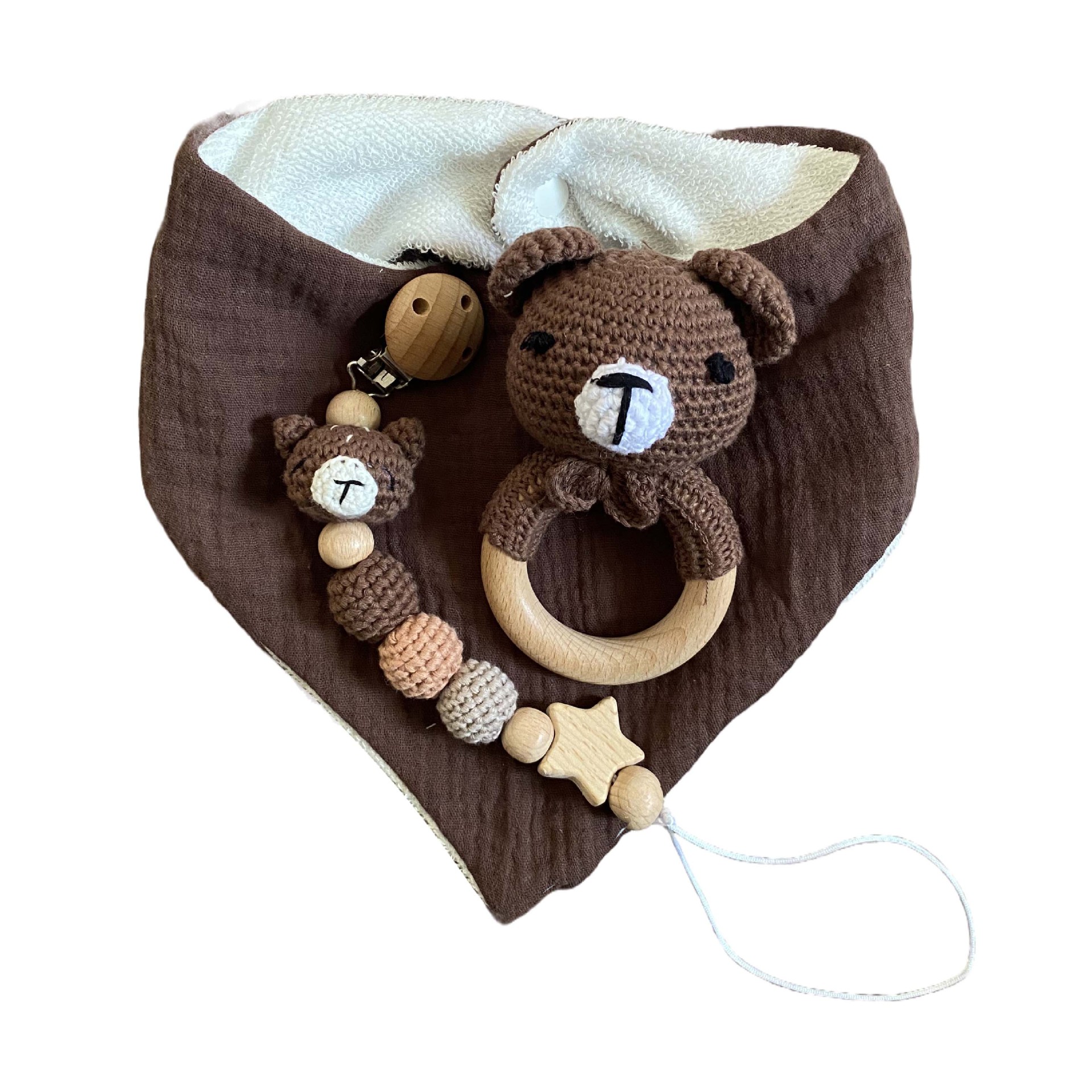 Toalla de bolsa de bebé Caja de regalo de nacimiento Toalla de cuidado de bebé Juego de sonajero Bebé recién nacido Juguete de bebé Nuevo