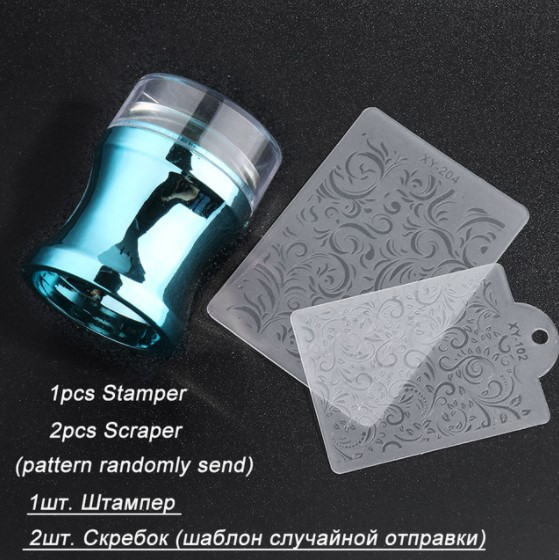 Transfronterizo nuevo sello de silicona de uñas galvanoplastia grande cabeza de impresión transparente completa 3,8 cm con tapa herramienta de impresión DIY