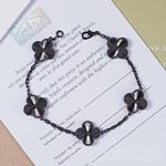 新款四叶草五花手链枪黑金镭射黑武士手链女V金轻奢小众直播代发