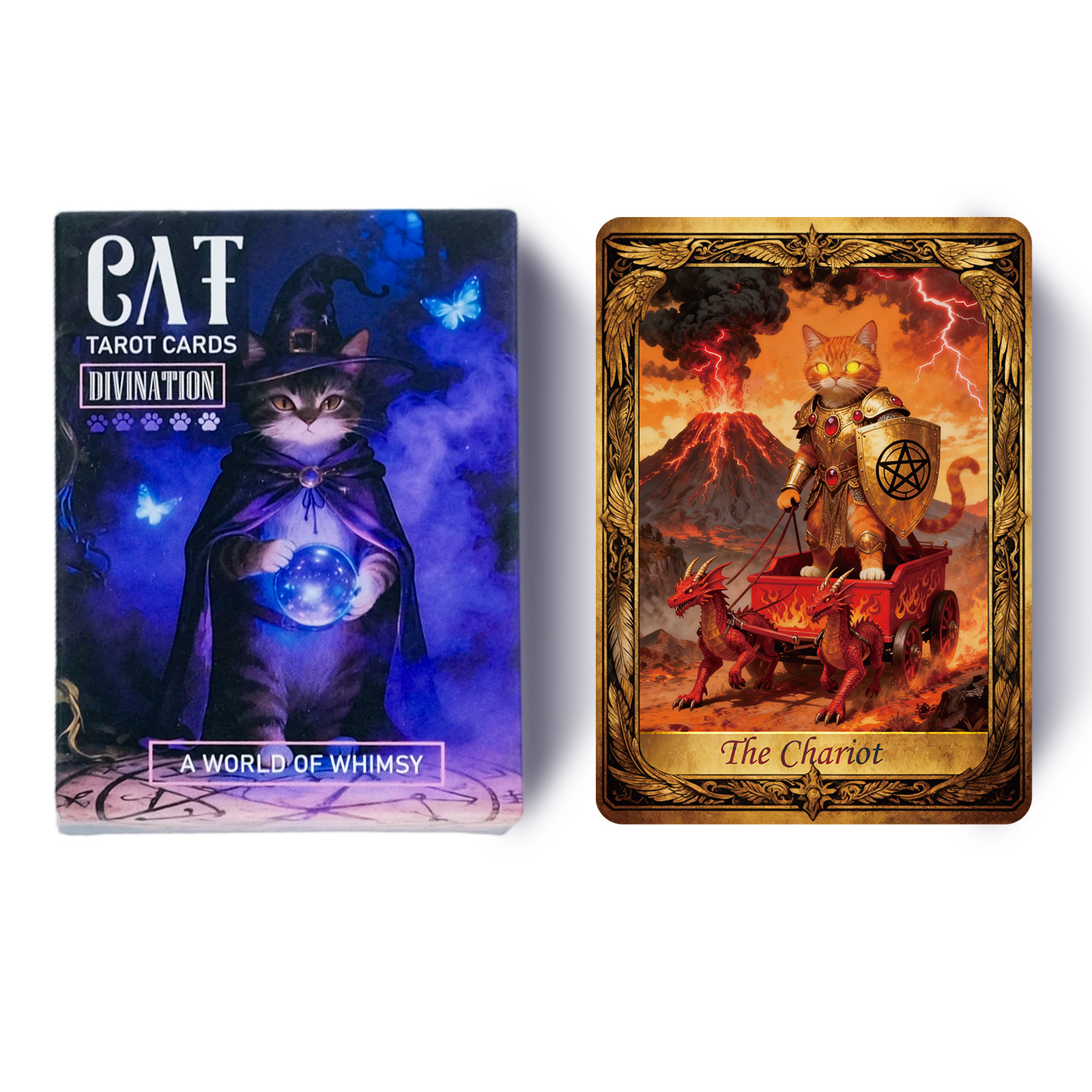 Whimsical Cat Tarot Card Game Mysterious Immersive Board Deck_voghion.com