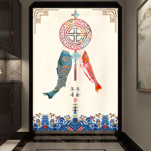 Door Curtain Partition Curtain Fabric Bedroom Punch-free Bathroom Household Toilet Bucoff Wind Kitchen Half Curtain Hanging Stars