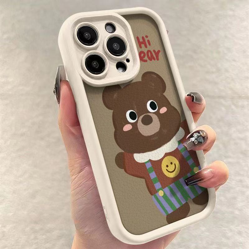 Cute Han Han Bear Adecuado para iPhone 16pro Funda para teléfono móvil Apple 15/14 Dibujos animados 13promax Nuevo 12