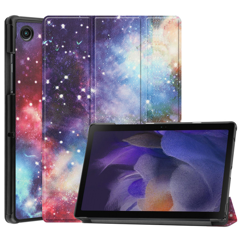 For Samsung Tab A7 Lite flat cover T220 tri-fold bracket T290 painted leather case