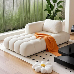 Cream French-Style Chaise Longue Cat Fleece Living Room Single Bedroom Small Apartment Lounge Chair Balcony Ins Lazy Sofa