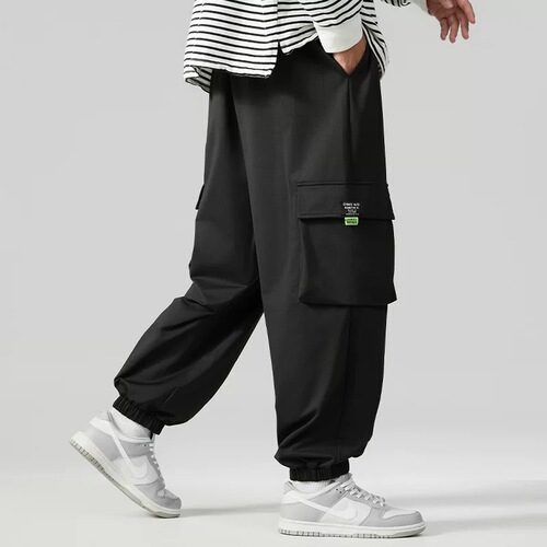 Overalls, men's spring and autumn, slung pants, trendy wide-leg casual pants, large size loose pants, men's pants