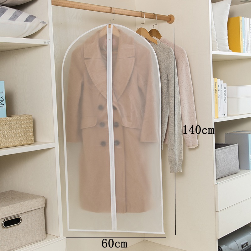 Ropa cubierta de polvo hogar transparente impermeable abrigo traje cubierta lavable ropa de almacenamiento de ropa cubierta de polvo al por mayor
