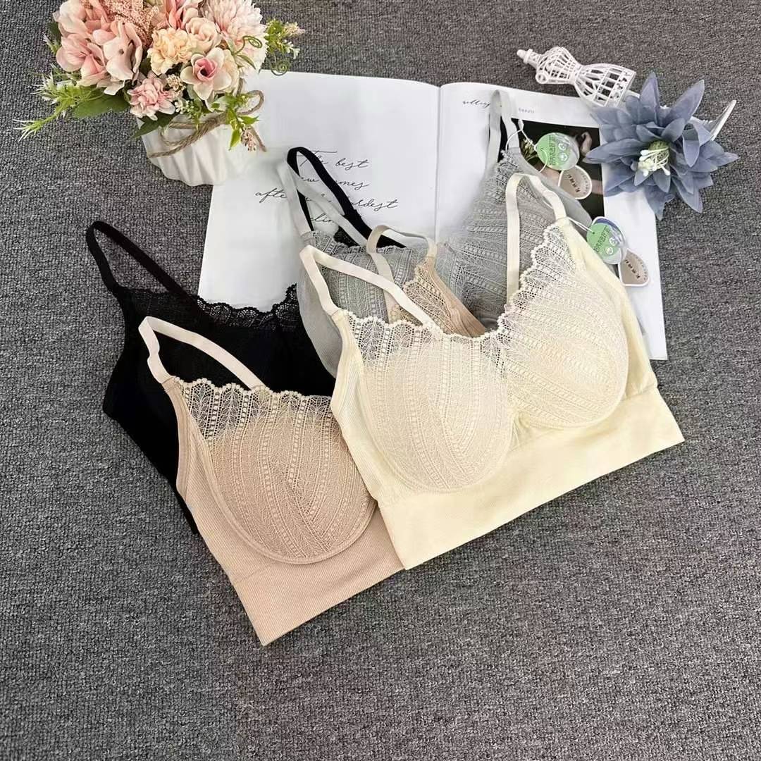 Nueva taza fija sin costuras hermosa espalda sin anillo de acero ropa interior chaleco chaleco cómodo ropa interior damas base sostén al por mayor
