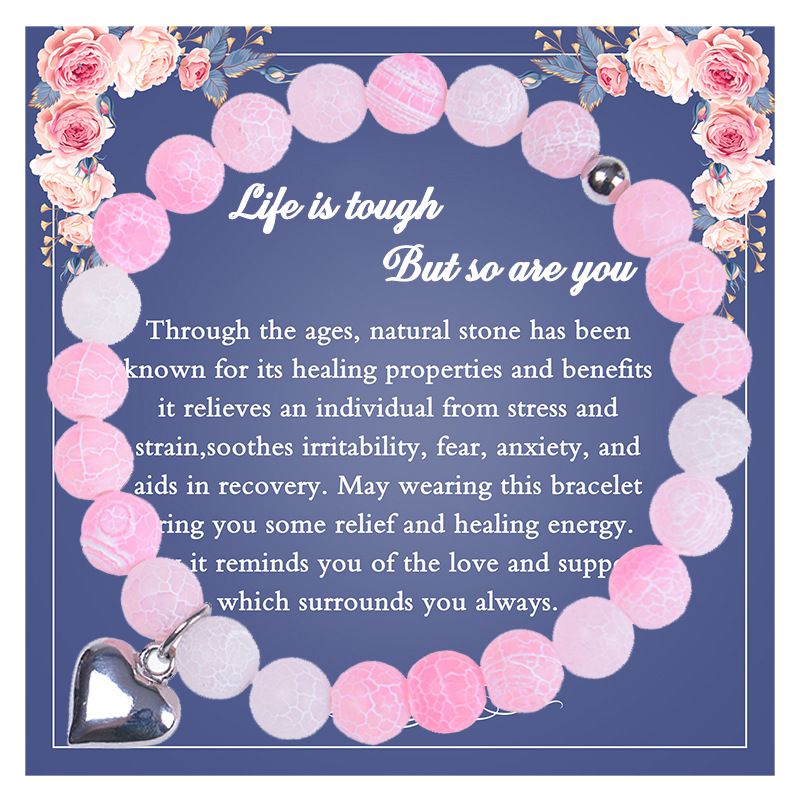 Fashion Heart Shape natural stone Agate Beaded Bracelets 1 Piece