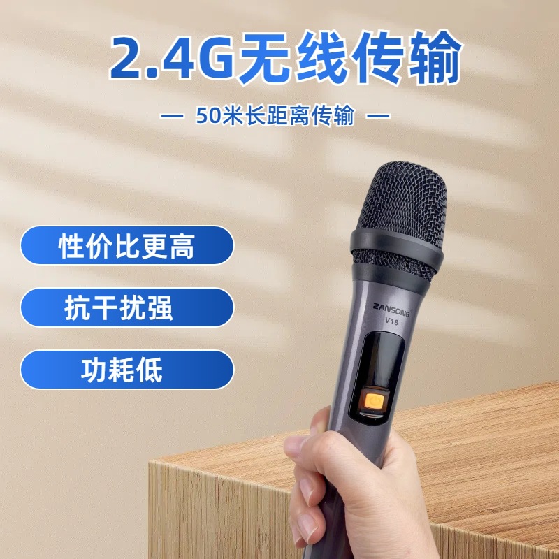 전문 휴대용 마이크 1 대 2 홈 KTV 사운드 카드 무대 라이브 K 송 V 섹션 무선 마이크 국경 영어